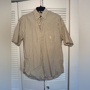Men's Nautica Beige Checkered Shirt small